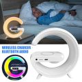 Smart G Lamp Bluetooth Speaker Wireless Charger RGB Alarm Clock Night Light. 