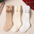 3Pairs/Lot Baby Ball Knee High Socks Soft Cotton Kids Girls Cute Stripe Solid Sock Spanish Children Long Socken For 0-8Years. 