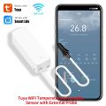 Tuya WiFi Temperature Humidity Sensor With External Probe for Smart Home Hygrometer APP Monitoring For Plants Aquarium Winery.