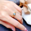 Natural Blue Topaz Ring S925 Sterling Silver Heart-shaped Blue Gemstone Women's Jewelry Free Delivery. 