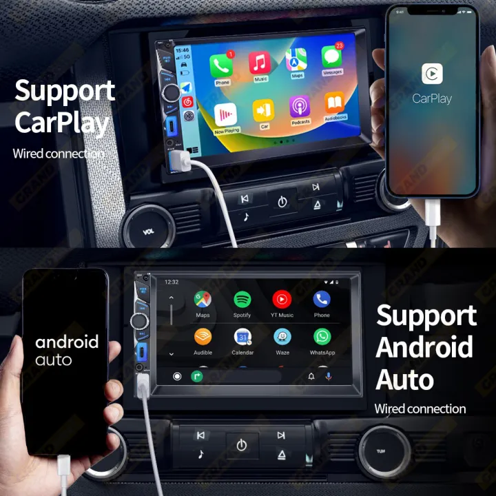 2DIN%207inch%20Car%20Multimedia%20MP5%20Player%20Wired%20CarPlay%20Android%20Auto%20Mirrorlink%20Touch%20Screen%20AUX%20Bluetooth%20Stereo%20USB%20Fast%20Charging%20-%20Image%205