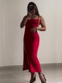 2025 explosive new dress summer high sensibility halter strap Spice Girl bag hip dress.