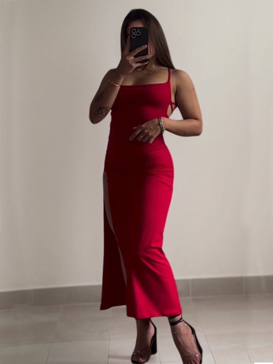 2025%20explosive%20new%20dress%20summer%20high%20sensibility%20halter%20strap%20Spice%20Girl%20bag%20hip%20dress%20-%20Image%205