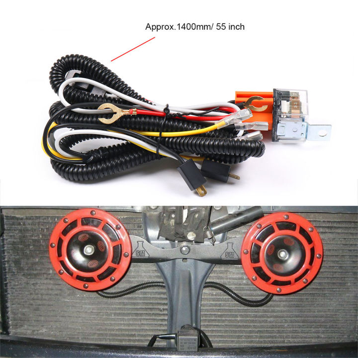 1%20Pair%20Hella%20Super%20Loud%20Compact%20Electric%20Blast%20Tone%20Air%20Horn%2012V%20115DB%20With%20Wiring%20Harness%20Relay%20Kit%20For%20Motorcycle%20Car%20-%20Image%205
