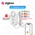 Zigbee Water Leak Sensor Flood Leakage Detector with 110dB Siren Alarm for Kitchen/Bathroom Support Tuya Smart Life Zigbee2MQTT. 