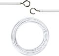 Curtain Wire Rod Expanding High Quality Curtain Wire Plastic-coated Curtain Rope Spring Rope Curtain Lanyard/ Curtain Rod Curtain Wire and Hooks Set,Curtain Wire with Screw-in Hooks for Net Curtain Rod. 