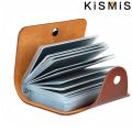 KISMIS New PU Leather 24-Slot Card Case - Business Card and Passport Holder for Men and Women. 