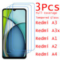 3Pcs Tempered Glass For Xiaomi Redmi A4 A3 A3x A1 A1+ A2 A2+ 5G Screen Protector. 