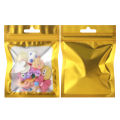 Matte Aluminium Foil Transparent Colourful Frame Plastic Self-Sealing Bags Jewelry Waterproof Zip Reusable Bags  Packaging. 