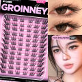 GROINNEYA Lash Clusters Cat Lashes Winged End Eye Elongated Eyelashes Eyelash Clusters Kit DIY at Home Eyelash Extensions.