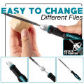 6Pcs Needle File Set Small Files Mini Files Wood Files Metal Files Set Steel Files with Handle Interchangeable, for Carving. 