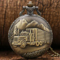 Vintage bronze classic car design Quartz pocket watch men's souvenir gift collection. 