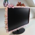 17-30INCH Lace Fabric Door Curtain TV Circle Can Be Flipped Dust Cover Monitor Screen Home Decorations Dust Cover With Elastic. 