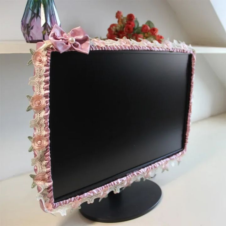 17-30INCH%20Lace%20Fabric%20Door%20Curtain%20TV%20Circle%20Can%20Be%20Flipped%20Dust%20Cover%20Monitor%20Screen%20Home%20Decorations%20Dust%20Cover%20With%20Elastic%20-%20Image%202