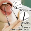 Reusable Stainless Steel  Tongue Scraper Cleaners Reusable Oral Health Cleaning Brush , Prevent Cloudy Mouth, Suitable For Adult. 