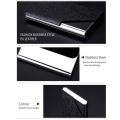 Metal Business Card Holder - Waterproof PU Leather Stainless Steel Card Case for Men and Women. 