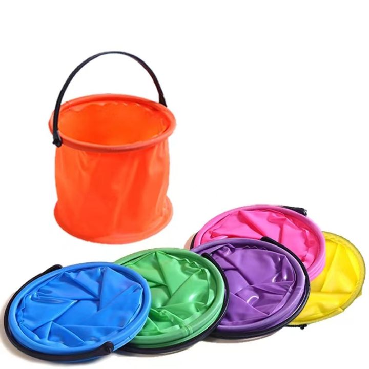 Beach Sand Bucket Toy 2Pcs Collapsible Bucket Gardening Tool Outdoor Pool Play Tool Kids Summer Water Fun Toy Birthday 
