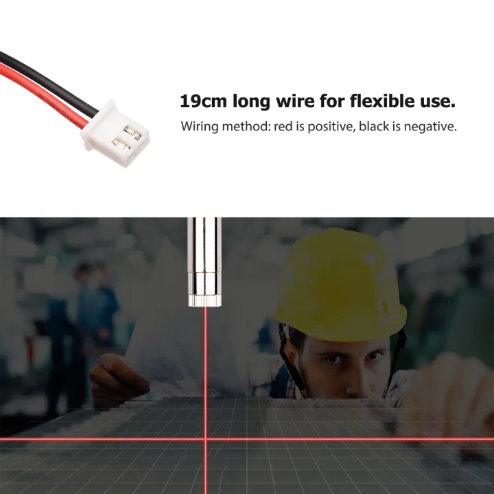 650nm 250mW Red Dot Laser Head CNC Engraver Focusing Module Dot Locator ...
