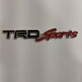 TRD Sports Metal Logo, TRD Sports Emblem, TRD Sports Monogram. 