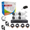 4Ch AHD Kit camera with DVR built in coaxial Audio mic 2mp cctv security camera system full set with moniter. 