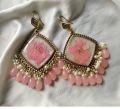 RESIN PRESERVED FLOWER JHUMKA EARRINGS. 