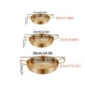 Stainless Steel Cookware Saucepan Dry Pots with Handle Home Cooking Paella Pan Seafood Rice Pot Picnic Snack Plates.