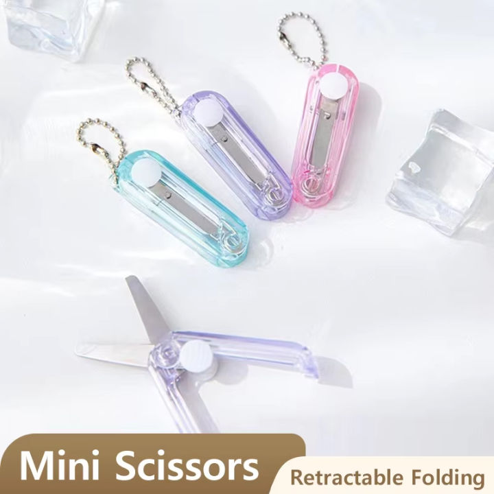 Mini Paper Scissors Transparent Mini Scissors, Retractable Folding Portable Scissors ...