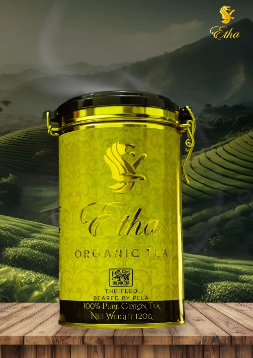 Etha Pure Ceylon Organic Black Tea Tin 120g Premium Ceylon Golden Leaves OPA Tea Premium Tea Etha Tea Brand Pure Ceylon Black Tea