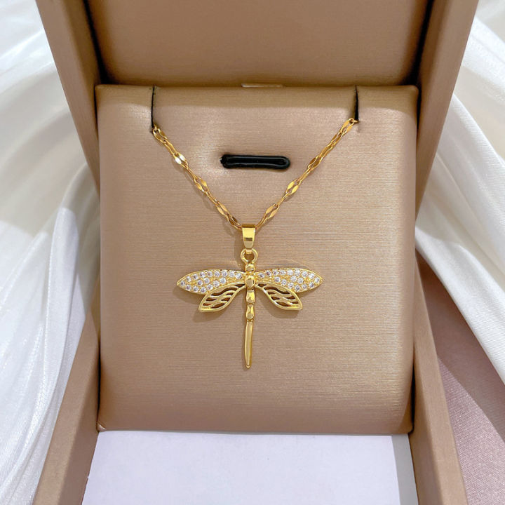 DIEYURO%20316L%20Stainless%20Steel%20Personality%20Dragonfly%20Pendant%20Necklace%20For%20Women%20Fashion%20Girls%20Clavicle%20Chain%20Party%20Jewelry%20Gifts%20-%20Image%206