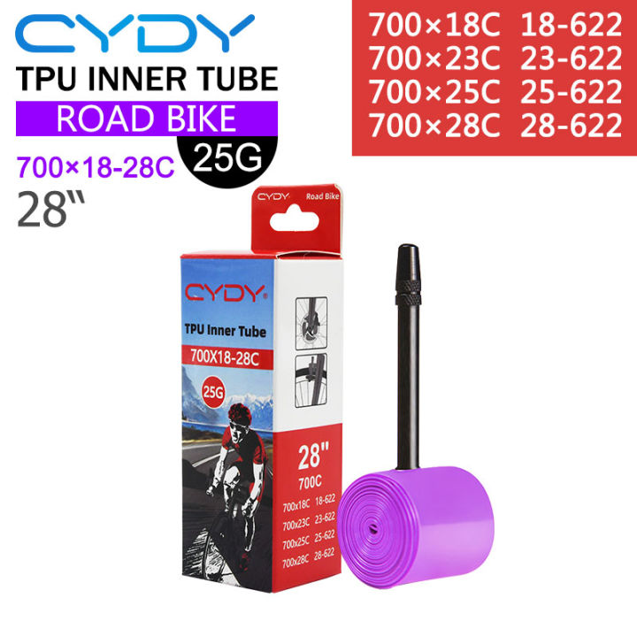 CYDY Bicycle Camera TPU Inner Tube 700x18/23/25/28C Tyre France Valve Length 45/65/85mm ROAD Bike Tire Cycling  pneu 25G