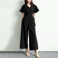 2024 ZANZEA Fashion Women Wide Leg Jumpsuits Summer V Neck Short Sleeve Rompers Elegant OL Casual Playsuits Solid Work Overalls.