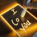 DIY Notepad LED Drawing Board Glowing Acrylic Message Board With Pen Erasable Children's Drawing Letter Message Board Night Lamp. 