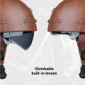 Motorcycle Helmet Leather Retro Casco Moto Summer Capacete De Moto Half Face Dot Certification Motorbike Half Helmets Vintage. 