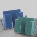 1PC Wall-Mounted Organizer Box – Punch-Free TV Remote & Phone Holder. 