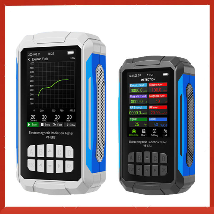 Temp Humidity Tester EMF Meter 5-in-1 Electromagnetic Radiation Detector Radio Frequency Electric Field Magnetic Field Intensity