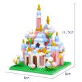 Lake Swan pink Nano block castle building blocks Taj Mahal jewelry gifts for girls and men famous DIY building toys. 