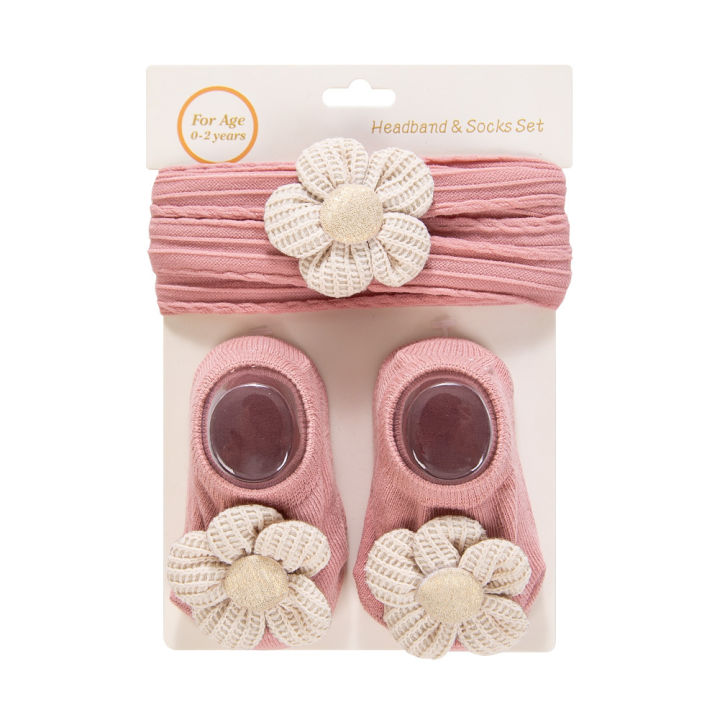 2Pcs/Set%20Ins%20Waffle%20Blossom%20Flower%20Nylon%20Headbands%20Non-Slip%20Short%20Cotton%200-12M%20Socks%20Stockings%20Elastic%20Hair%20Bands%20Headwear%20-%20Image%207