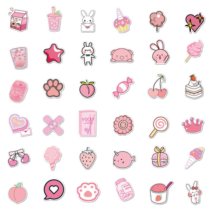 50pcs%20Cute%20Pink%20Stickers%20for%20Water%20Bottles,%20Kawaii%20Aesthetic%20VSCO%20Stickers%20for%20Laptop%20Hydroflask%20Skateboard,%20Waterproof%20-%20Image%206