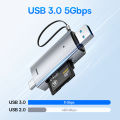 Baseus Card Reader USB C & USB3.0 to SD Micro SD TF Memory Card Device 104MB/s 2TB Smart Cardreader for Laptop Accessories. 