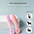 3pc Dog Cat Cleaning Supplies Soft Pet Finger Brush Cats Brush Toothbrush Tear Stains Brush Eye Care Pets Cleaning Grooming Tools. 