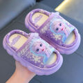 Disney Frozen Princess Elsa Cartoon Cotton Slippers for Girls Summer Indoor Casual Preservation Non slip Children's Plush Shoes. 