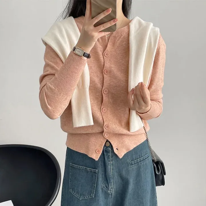 2026%20New%20Fashion%20Women's%20Fleece%20Knit%20Loose%20Short%20Cashmere%20Sweater%20Round%20Neck%20Warm%20Korean%20Sle%20Casual%20Female%20Sweater%20Top%20Cloting%20-%20Image%204