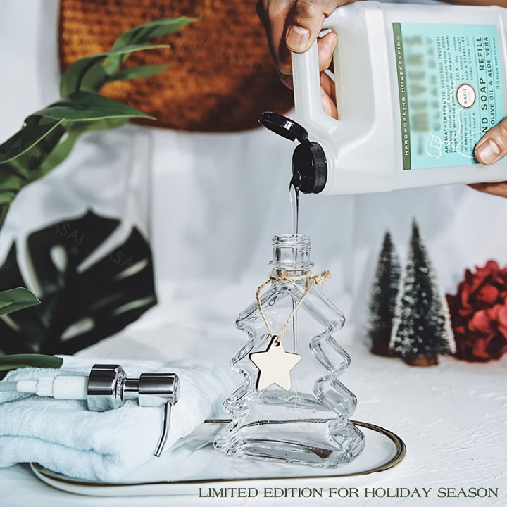 Decorative Bathroom Soap Dispense with Creative Christmas Tree Shape Design Suitable for Friends Relatives Gifts