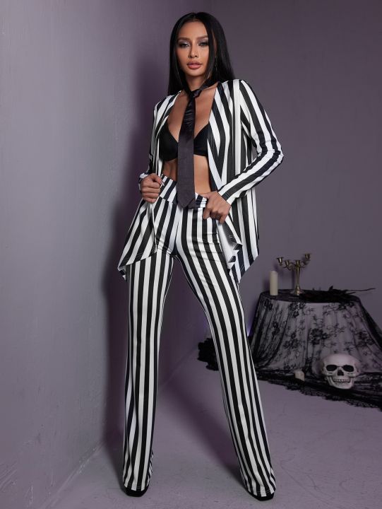 Black%20and%20white%20striped%20women's%20suit%20Jacket%20Niche%202024%20Spring%20new%20holiday%20party%20high-end%20suit%20jacket%20Women's%20casual%20loose%20coat%20-%20Image%205