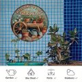 Nostalgic Vintage Welcome to My Garden Round Aluminum Sign WeatherResistant for Indoor & Outdoor Decor with PreDrilled Holes. 