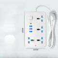 Universal Power Strip Electric Socket 4 6 OUTLETS EU UK US AU KR Plug 2500W with Usb Type-c 5V 2.1A Extension Cable Table Socket. 