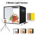 PULUZ 25cm Folding Portable High 97 CRI Ring LED Light Photo Lighting Studio Shooting Tent Box with 12 Colors Backdrops.