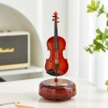 Rotating Music Box Musical Instrument Crafts Miniature Cello Violin Model Creative Mini Box Base No Battery Required - For. 