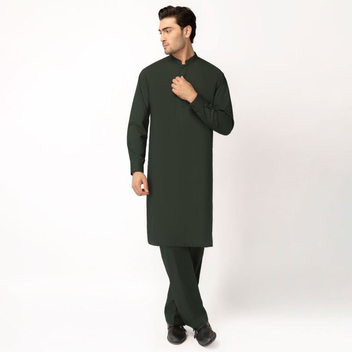 Junaid Jamshed Men - Forest Green Unstitched Fabric JJMS-3797/S26/JJ10563-E