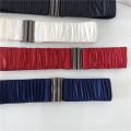 Retro Fashion Down Coat Waist Belt 5cm Wide Casual Pleated Stretch Waistband Buckle Solid Color Elastic Down Jacket Waistband.